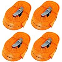 Los mejores  - BlueCosto 4X Naranja Cinchos para manipulación de Material- Correa de Amarre- Correas de tensión 2.5cm x 2.5m